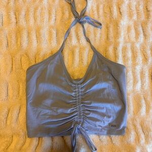 Hollister Blue Ruched Crop Tank Top